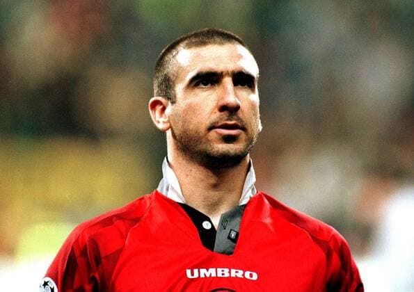Cantona mit skeptischen Blick Fußball EC 1 Herren Champions League Halbfinale, Borussia Dortmund - Manchester United Porträt Westfalenstadion Dortmund Konzentration,