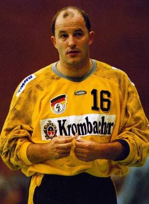 Stefan Hecker - Torwart Handball Herren Handball Nationalmannschaft Deutschland Einzelbild Nachdenklichkeit,