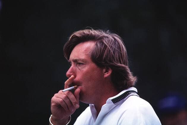 Barry Lane (England) mit Zigarette auf dem Golfplatz Golf Herren Volvo German Open 94, Golfturnier, Profigolf, Profi, Profi-Tour, PGA Porträt Düsseldorf