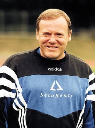 Trainer Hermann Gerland im Porträt Fußball Herren Saison 1997 1998, Regionalliga Nordost: TeBe Berlin, Tennis Borussia, TB, Te Be Porträt Mommsenstadion Berlin