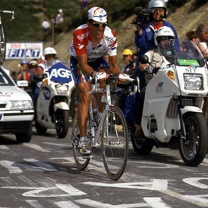 Miguel Indurain (Spanien) Radsport Herren Straßenradsport, Profi, Profis, Straße, Radrennen, Rad, Straßenrennen 1996 Einzelbild Dynamik,