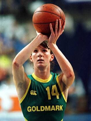 Die Australierin Rachel Sporn beim Freiwurf Basketball WM Damen Weltmeisterschaft der Frauen 1998, Viertelfinale, Nationalmannschaft Australien, Länderspiel, Einzelbild Max-Schmeling-Halle Berlin Konzentration,