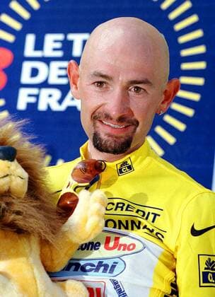 Der Gesamtführende Marco Pantani (Team Mercatone-Uno) im Porträt Radsport Herren Tour de France 1998, Finale, Radrennsport, Straßenradsport, Straßenradrennsport, Radrennen, Rad Porträt Neuchatel Freude,