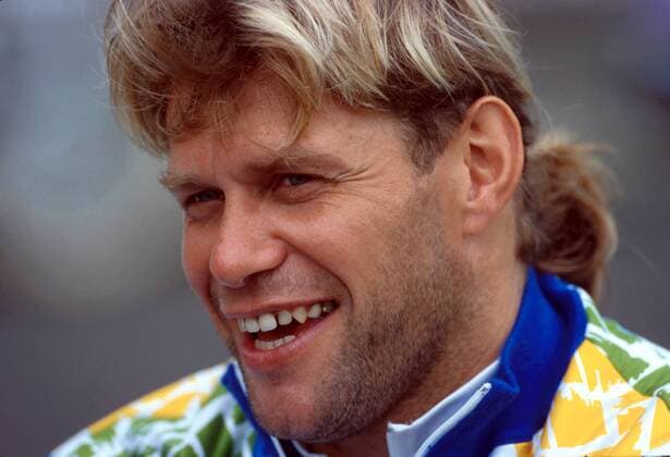 Bahnsprinter Michael Hübner (Deutschland) lachend Radsport Herren Saison 1993: Radrennsport, Bahnrad, Rad, Bahnradsport, Bahn, Bahnradrennsport, Sprint Porträt