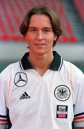 Martina Voss (Deutschland) - Nationalspielerin Fußball Länderspiel Damen Frauen-Nationalmannschaft Deutschland, Saison 1998 1999, Frauenfußball, Nationalteam, Nationaltrikot Porträt Müngersdorfer Stadion Köln