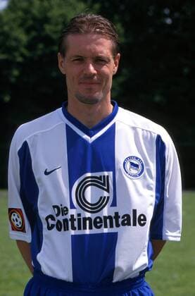 Kjetil Rekdal (Hertha) Fußball 1. BL Herren Saison 1999 2000, Porträttermin Hertha BSC Berlin, Vorstellung, Präsentation, Pressetermin, Porträt Berliner Olympiastadion Berlin