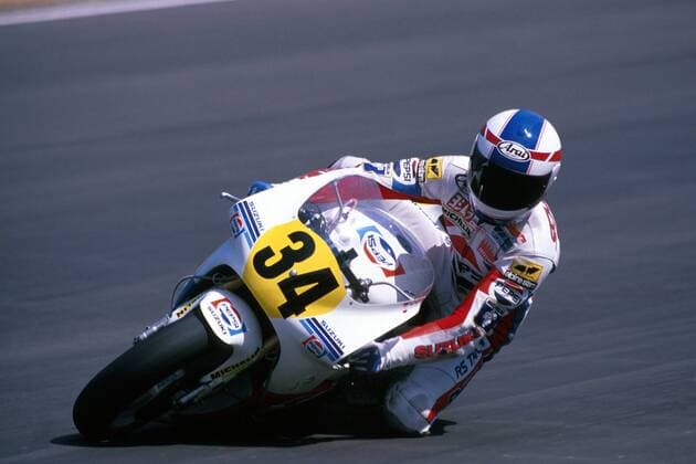 Kevin Schwantz (USA) auf seiner Maschine Motorsport WM Herren Großer Preis von Amerika, GP, Weltmeisterschaft 1989, Motorradsport, Motorradrennsport, 500ccm Einzelbild Laguna Seca