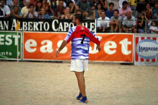Eric Cantona (Frankreich) von hinten Beachsoccer Herren Pro Beach Soccer Tour 1997, Strandfußball, Strand-Fußball, Beachfußball, Frankreich Einzelbild Monte Carlo