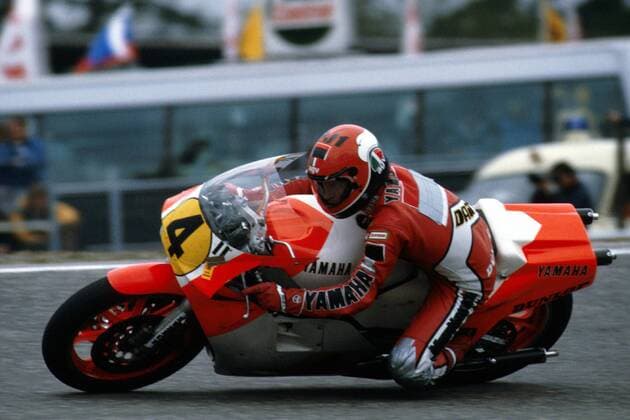 Kenny Roberts Senior (USA) auf seiner Yamaha Motorsport Grand Prix Herren Großer Preis von Deutschland 1983, Motorrad, Motorradrennsport, Motorradsport, 500-er, 500ccm, 500er Einzelbild Hockenheimring Hockenheim