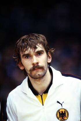 Torwart Andreas Thiel (BRD) Handball WM Herren Weltmeisterschaft 1982, Nationalmannschaft, Nationalteam, Deutschland Porträt Gruga-Halle Essen