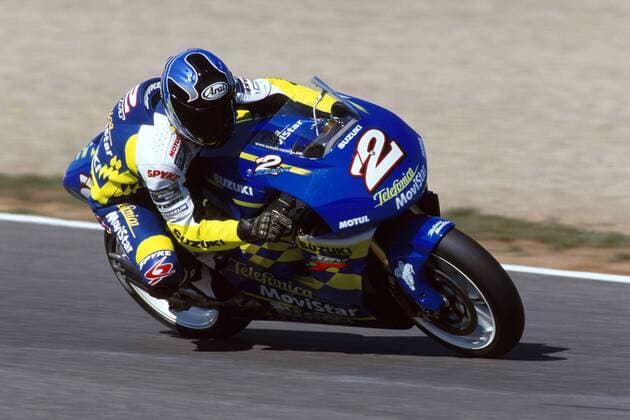 Kenny Roberts jr. (USA, Telefonica Movistar Suzuki) auf seiner Suzuki Motorsport WM Herren Motorradsport 2000, Motorradrennen, Motorrad, Motorradrennsport, Test, Tests, testen, Testfahrten Einzelbild Weltmeisterschaft Jerez