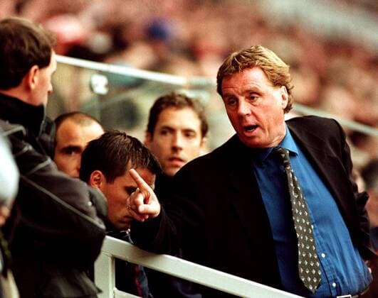 Trainer Harry Redknapp (West Ham, re.) unzufrieden Fußball Herren English Premier League 1999 2000, 1. Englische Liga, Middlesbrough FC - West Ham United London 2:0 Einzelbild Riverside Stadium Middlesbrough