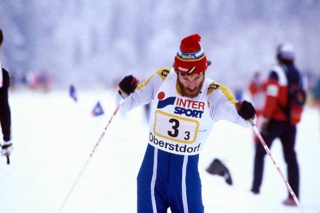 Thomas Wassberg (Schweden) auf der Strecke Nordischer Skilauf WM Herren Weltmeisterschaft 1987, Skisport, Skilanglauf, Langlauf, Ski Nordisch Einzelbild Oberstdorf