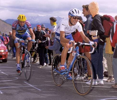 Francisco Mancebo (Spanien Banesto) kämpft am Anstieg Radsport Herren Tour de France 2000, Straßenradsport, Radrennsport, Straßenradrennsport, Radrennen, Rad, Straße Einzelbild Draguignan - Briancon Anstrengung