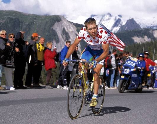 Santiago Botero (Kolumbien Kelme) am Anstieg Radsport Herren Tour de France 2000, Straßenradsport, Straßenradrennsport, Radrennsport, Radrennen, Rad, Straße Einzelbild Alpen Briancon - Courchevel
