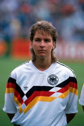 Martina Voss (Deutschland) im Porträt Fußball EM Damen Europameisterschaft 1989, Nationalmannschaft, Frauennationalmannschaft, Nationalteam, Frauen Porträt Osnabrück