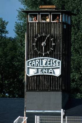 Beobachtungsposten im Ernst-Abbe-Stadion Fußball 2. BL Herren Saison 1999 2000, DFB-Liga Pokal, Cup, Ligacup, Ligapokal, Carl Zeiss Jena Totale Ernst-Abbé-Sportfeld Jena