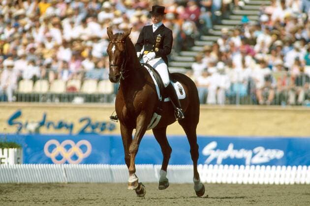 Isabell Werth (Deutschland) auf Gigolo Pferdesport OS Sommer Damen Olympische Spiele 2000, Sommerspiele, Olympiade, Olympia, Reiten, Reitsport, Dressurreiten, Dressur Einzelbild Equestrian Centre Sydney