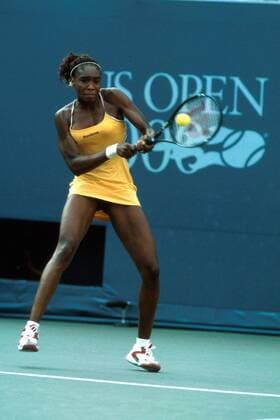 Venus Williams (USA) - beidhändige Rückhand Tennis Damen US Open 2000, Grand Slam, WTA - Tour, Hartplatz, Hardcourt, Hartplatzturnier, Hartplatztennis Einzelbild Flushing Meadow New York