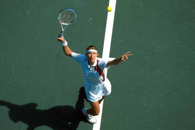 Steffi Graf (Deutschland) - Aufschlag Tennis Damen US Open 1995, Grand Slam, WTA-Tour, Hartplatz, Hardcourt, Hartplatztennis, Hartplatzturnier Einzelbild Flushing Meadow New York