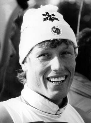 Pirmin Zurbriggen (Schweiz) hat gut lachen Alpiner Skilauf Herren Weltcup 1987 1988, Welt-Cup, World, Worldcup, WC, Ski Alpin, Skisport Porträt Bad Kleinkirchheim Freude,