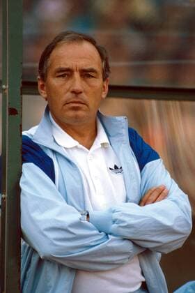 Trainer Rolf Schafstall (Schalke) Fußball 1. BL Herren Saison 1986 1987, FC Schalke 04 Einzelbild Parkstadion Gelsenkirchen