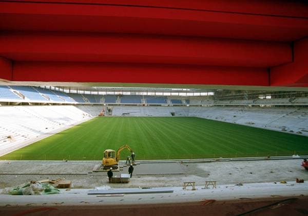Fußball, Frauen EM 2025, Sportstätte, St. Jakob-Park in Basel Baseler St. Jakob-Park nimmt Formen an Fußball Herren Nationalliga A 2000 2001, 1. Schweizer Liga, Division, NLA, FC Basel, Vneg, quer Totale St. Jakobpark Basel