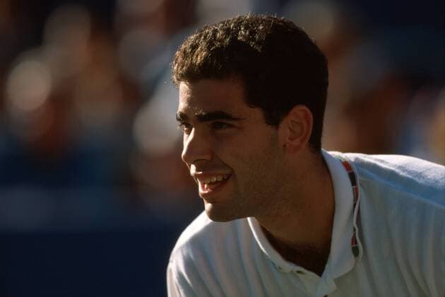 Pete Sampras (USA) konzentriert Tennis Herren US Open 1995, Grand Slam, ATP-Tour, Hartplatz, Hardcourt, Hartplatztennis, Hartplatzturnier Porträt Flushing Meadow New York Konzentration,