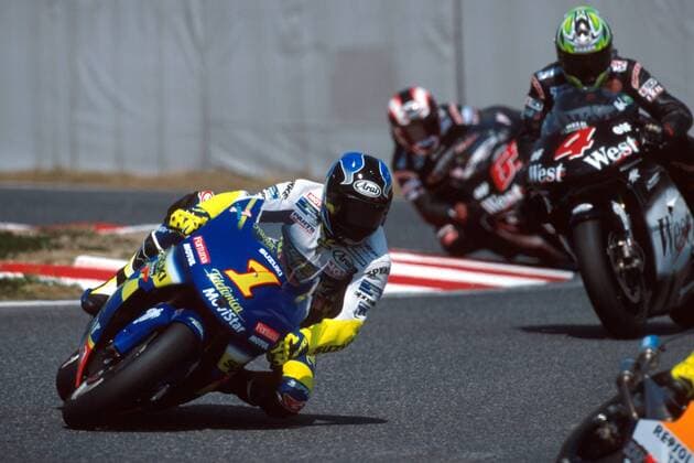 Kenny Roberts jr. (USA Telefonica Movistar) auf seiner Suzuki Motorsport WM Herren Weltmeisterschaft 2001, Motorrad, Motorradrennen, Motorradrennsport, Motorradsport Einzelbild International Racing Course Suzuka