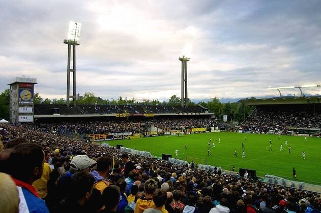 Letztes Spiel vor dem Abrissfest im Stadion Wankdorf Fußball Herren Nationalliga A, 1. Schweizer Liga, NLA, BSC Young Boys - FC Lugano, Abriß, Stadionabriß, Abrißfest Totale Wankdorfstadion 2001 2002 Bern