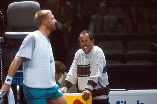Nick Bollettieri (USA) - Trainer von Boris Becker (Deutschland) Tennis WM Herren ATP Finale 1994, Weltmeisterschaft, Halle, Indoor, Hallentennis, Hallenturnier Gruppe Festhalle Frankfurt M.