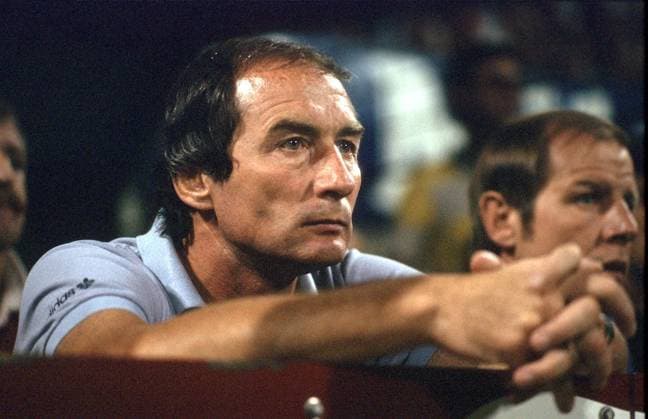 Trainer Uli Maslo (BVB) Fußball 1. BL Herren Saison 1983 1984, Borussia Dortmund Einzelbild Westfalenstadion Dortmund
