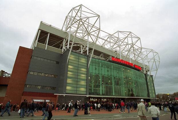 Das Old Trafford Stadion von Manchester United Fußball EC 1 Herren Champions League 2000 2001, ManU Totale Old Trafford Manchester