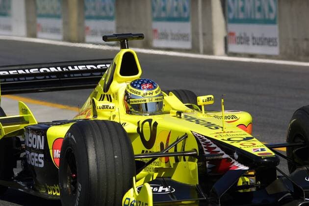 Jean Alesi (Frankreich Jordan-Honda) in seinem Boliden Motorsport Grand Prix Herren Großer Preis von Japan 2001, Formel 1 Weltmeisterschaft, F1, F, GP, WM, Vdig Einzelbild International Racing Course Suzuka