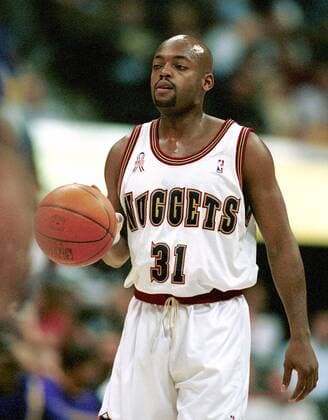 Nick van Exel (Denver) am Ball Basketball Herren NBA 2001 2002, National Basketball Association, Denver Nuggets, Vdig Einzelbild Denver