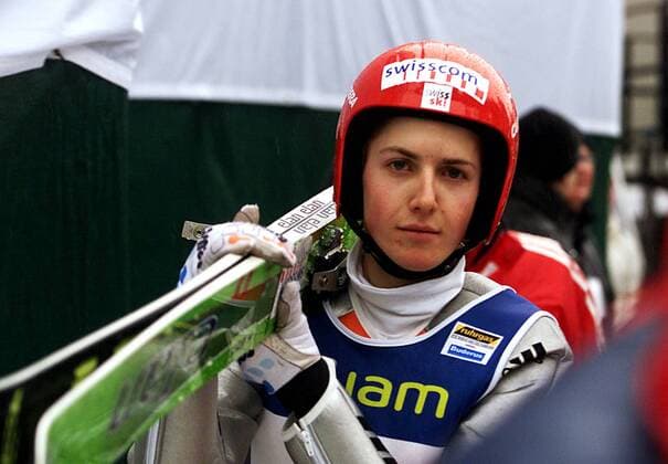 Simon Ammann (Schweiz) Skispringen Herren Vierschanzentournee 2001 2002, Vierschanzen-Tournee, Schanzentournee, 4, Vier-Schanzen Einzelbild Schattenberg-Schanze Oberstdorf