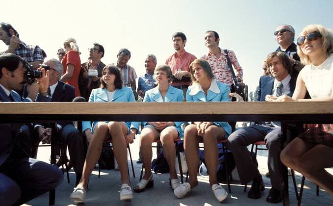 V. re.: Roland Matthes, Kornelia Ender, Ulrike Richter und Angela Franke (alle DDR) Schwimmen OS Sommer Damen Olympische Sommerspiele 1972, Olympia, Olympiade, Spiele, Schwimmsport Totale München