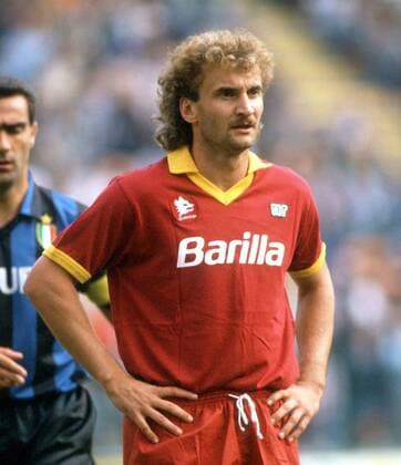 Rudi Völler (Rom) Fußball Herren Serie A 1989 1990, 1. Italienische Liga, Internazionale Mailand - AS Roma 3:0, Milano, Inter Gruppe Stadio Giuseppe-Meazza, San Siro Mailand