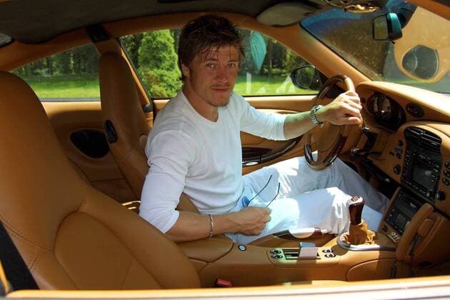 Thomas Helveg (Milan) in seinem Auto Fußball Herren Serie A 2001 2002, 1. Italienische Liga, AC Mailand Einzelbild