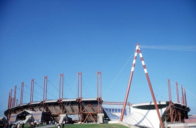 Stadio Delle Alpi - Außenansicht Fußball Herren Serie A 2001 2002, 1. Italienische Liga, Stadion, Fußballstadion, Juventus Turin, Juve, Vdig Totale Stadio Delle Alpi Turin
