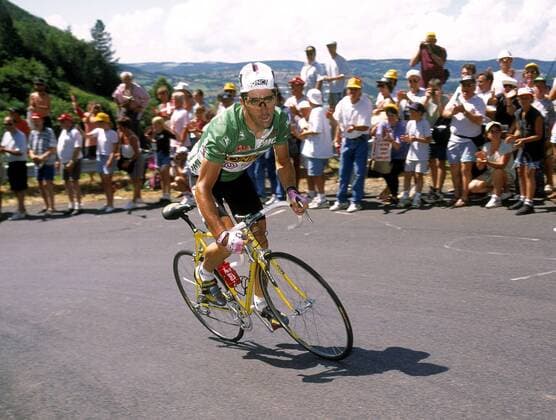 Laurent Jalabert (Frankreich ONCE) am Anstieg Radsport Herren Tour de France 1995, Radrennsport, Straßenradsport, Straßenradrennsport, Radrennen, Vdia Einzelbild 12. Etappe St. Etienne - Mende Dynamik,