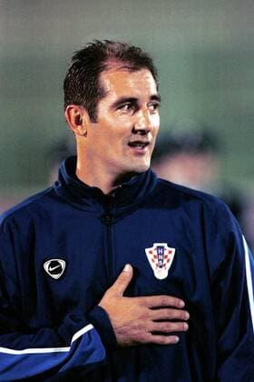 Igor Stimac (Kroatien) Fußball Länderspiel Herren WM-Qualifikation 2001, Weltmeisterschaftsqualifikation, Nationalmannschaft, Nationalteam Porträt Stadio Olimpico, Olympiastadion Serravalle  