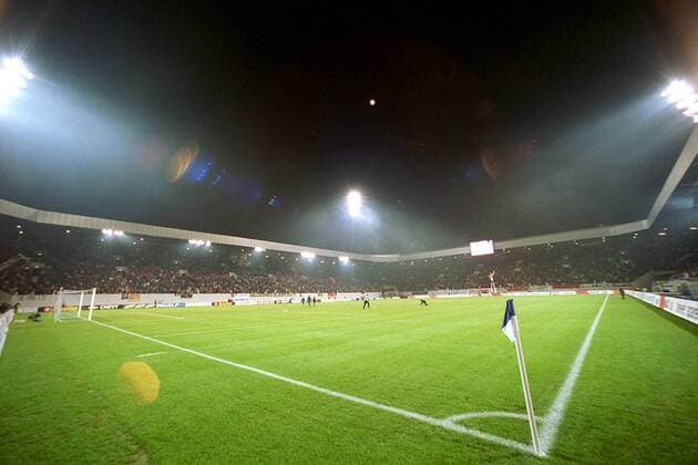 Fußball, Stadiongeschichte FC Hansa Rostock Rostocker Ostseestadion bei der Länderspielpremiere Fußball Länderspiel Herren Freundschaftsspiel 2002, Nationalmannschaft, Nationalteam, Vdig Totale Ostseestadion Rostock