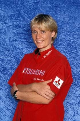 Rallyefahrerin Jutta Kleinschmidt (Deutschland) Motorsport Damen Rallyesport 2001, Rallye, Autorennen, Automobilrennsport, Shooting, Fotoshooting, Fototermin Einzelbild Mainz