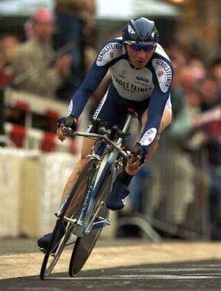Davide Rebellin (Italien Gerolsteiner) Radsport Herren 85. Giro d Italia 2002, Prolog, Radrennsport, Straßenradsport, Straßenradrennsport, Radrennen, Vneg Einzelbild Zeitfahren Groningen Dynamik,