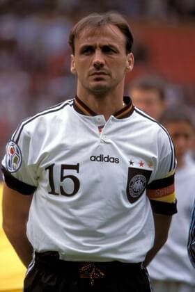 Jürgen Kohler (Deutschland) Fußball EM Herren Europameisterschaft 1996, Länderspiel, Nationalmannschaft, Nationalteam, Nationaltrikot Porträt Old Trafford Manchester