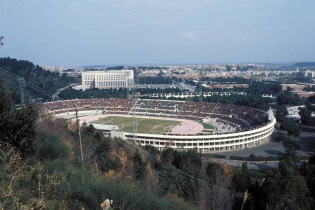 Das Olympiastadion in Rom Fußball EM Herren Europameisterschaft 1980, Totale Olympiastadion Rom