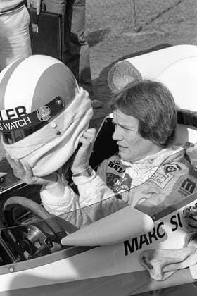 Marc Surer (Schweiz March-BMW) im Cockpit seines Boliden Motorsport EM Herren Formel 2 Europameisterschaft 1978, F, F2, GP, Vneg, Vsw Einzelbild Hockenheimring Hockenheim