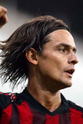 Filippo Inzaghi (Milan) - Torjubel Fußball EC 1 Herren Champions League Qualifikation 2002 2003, Serie A, 1. Italienische Liga, AC Milan Porträt Giuseppe-Meazza-Stadion, San Siro Mailand