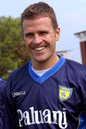 Oliver Bierhoff (Chievo) Fußball Herren Serie A 2002 2003, 1. Italienische Liga, AC Chievo Verona, Saisonvorbereitung, Training, Vdig Porträt Verona Freude,